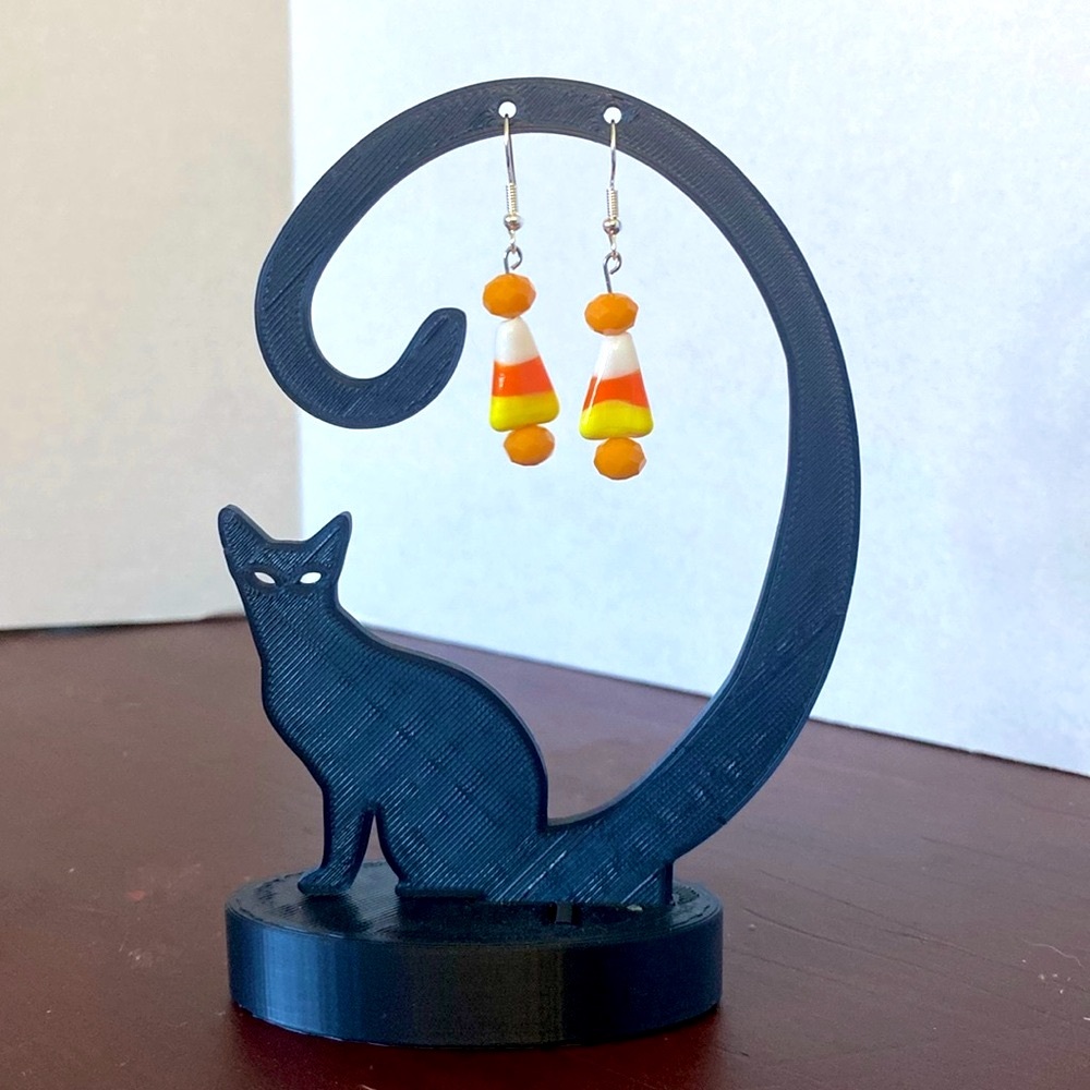 Hand Crafted Sweet Candy Corn Lampwork Beaded Earrings